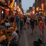 Tennessee tourism spending planning with travelers reviewing a map near mountain foothills