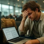 Visa Bond Requirements paperwork beside a passport and travel budget notes