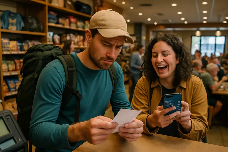 Traveler reviewing reservations and packed snacks before a Grand Canyon visit