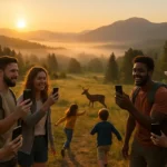 Travelers reading a park map before using free entrance days at a national park gate