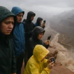 South Rim overlook scene after Grand Canyon flooding
