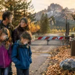 national park closures planning map beside hiking gear and a fall road trip notebook