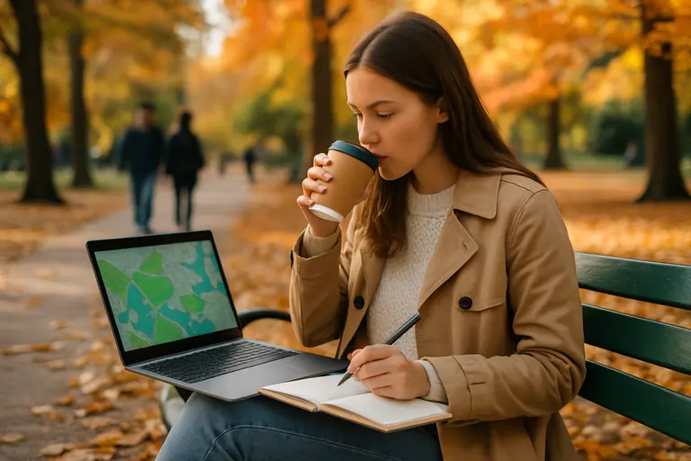 Notebook, annual pass, and water bottle beside a folded national park map
