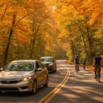 Scenic Driving Days route through wooded Rock Creek Park in fall
