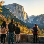 Yosemite Reservation Changes with cars entering the park on a fall morning