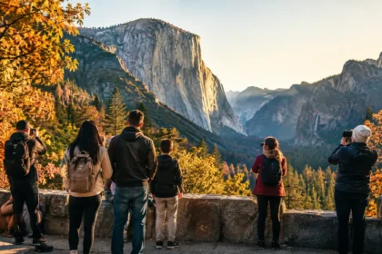 Yosemite Reservation Changes with cars entering the park on a fall morning